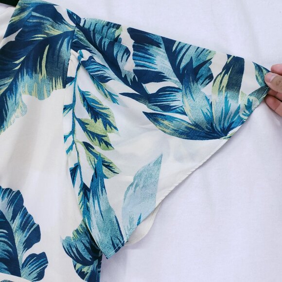 Maggy London Multicolor Hawaiian Tropical V Neck Ruffled Accents Maxi Dress 8 - Picture 8 of 16